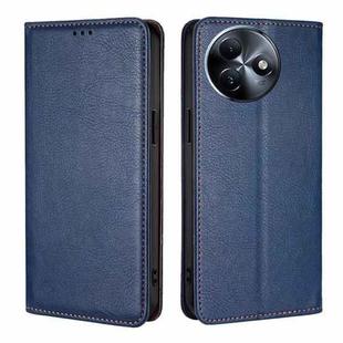 For Itel S24 4G Gloss Oil Solid Color Magnetic Leather Phone Case(Blue)