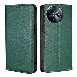 For Itel S24 4G Gloss Oil Solid Color Magnetic Leather Phone Case(Green)