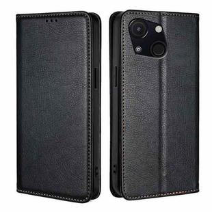 For Itel A50C 4G Gloss Oil Solid Color Magnetic Leather Phone Case(Black)