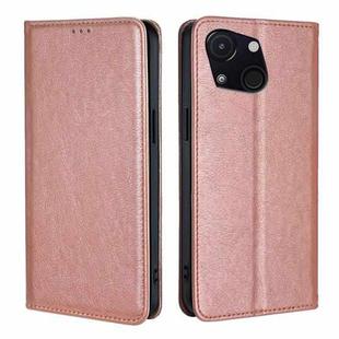 For Itel A50C 4G Gloss Oil Solid Color Magnetic Leather Phone Case(Rose Gold)