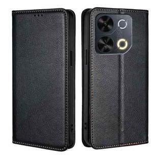 For Itel P65 Gloss Oil Solid Color Magnetic Leather Phone Case(Black)