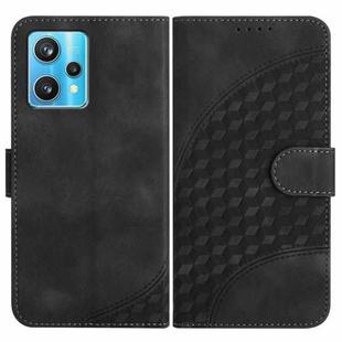 For Realme 9 Pro+ YX0060 Elephant Head Embossed Phone Leather Case with Lanyard(Black)
