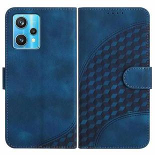 For Realme 9 Pro+ YX0060 Elephant Head Embossed Phone Leather Case with Lanyard(Royal Blue)