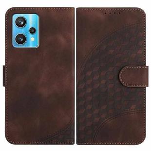 For Realme 9 Pro+ YX0060 Elephant Head Embossed Phone Leather Case with Lanyard(Coffee)