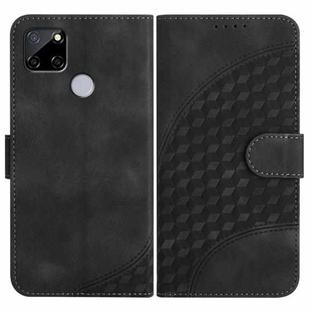 For Realme C12/C15/C25/C25s/7i Global/Narzo 20 YX0060 Elephant Head Embossed Phone Leather Case with Lanyard(Black)