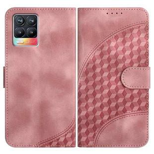For Realme 8/8 Pro YX0060 Elephant Head Embossed Phone Leather Case with Lanyard(Pink)