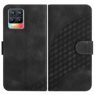 For Realme 8/8 Pro YX0060 Elephant Head Embossed Phone Leather Case with Lanyard(Black)