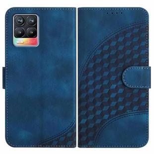 For Realme 8/8 Pro YX0060 Elephant Head Embossed Phone Leather Case with Lanyard(Royal Blue)