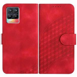 For Realme 8/8 Pro YX0060 Elephant Head Embossed Phone Leather Case with Lanyard(Red)