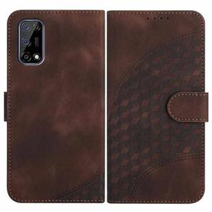 For Realme 7 5G/V5 5G/Q2 5G/Narzo 30 Pro 5G YX0060 Elephant Head Embossed Phone Leather Case with Lanyard(Coffee)
