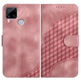 For Realme C15/C12/Narzo 20/7i Global YX0060 Elephant Head Embossed Phone Leather Case with Lanyard(Pink)