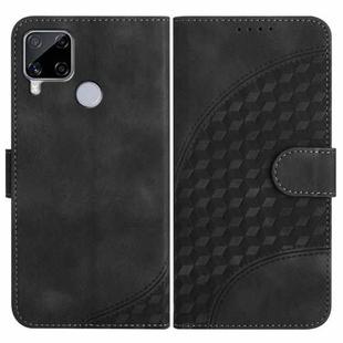 For Realme C15/C12/Narzo 20/7i Global YX0060 Elephant Head Embossed Phone Leather Case with Lanyard(Black)