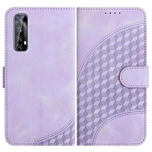 For Realme 7 4G/Narzo 20 Pro YX0060 Elephant Head Embossed Phone Leather Case with Lanyard(Light Purple)