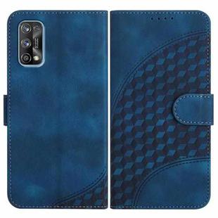 For Realme 7 Pro YX0060 Elephant Head Embossed Phone Leather Case with Lanyard(Royal Blue)