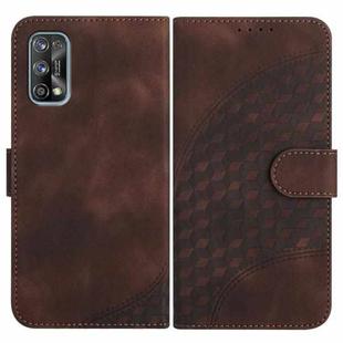 For Realme 7 Pro YX0060 Elephant Head Embossed Phone Leather Case with Lanyard(Coffee)