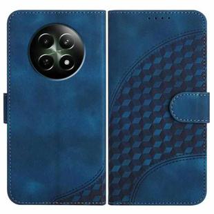 For Realme 12 5G Global YX0060 Elephant Head Embossed Phone Leather Case with Lanyard(Royal Blue)