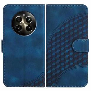 For Realme 12 Pro 5G Global/12 Pro+ 5G Global YX0060 Elephant Head Embossed Phone Leather Case with Lanyard(Royal Blue)