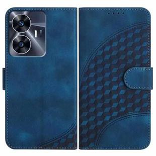 For Realme C55 4G Global/Narzo N55 YX0060 Elephant Head Embossed Phone Leather Case with Lanyard(Royal Blue)