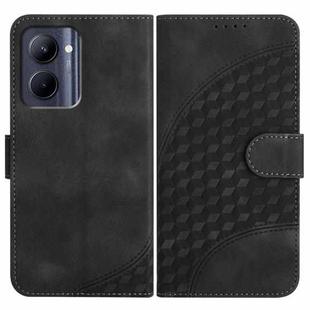 For Realme C33 2022 Global/2023 Global YX0060 Elephant Head Embossed Phone Leather Case with Lanyard(Black)