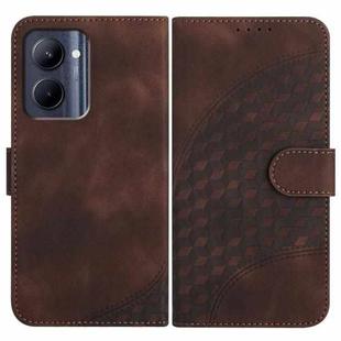 For Realme C33 2022 Global/2023 Global YX0060 Elephant Head Embossed Phone Leather Case with Lanyard(Coffee)