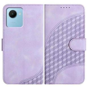 For Realme C30 4G/Narzo 50i Prime/C30s YX0060 Elephant Head Embossed Phone Leather Case with Lanyard(Light Purple)