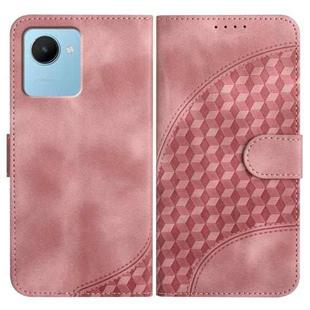 For Realme C30 4G/Narzo 50i Prime/C30s YX0060 Elephant Head Embossed Phone Leather Case with Lanyard(Pink)