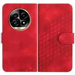 For Realme 13 Pro / 13 Pro+ Global YX0060 Elephant Head Embossed Phone Leather Case with Lanyard(Red)