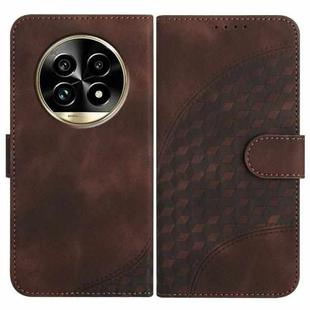 For Realme 13 Pro / 13 Pro+ Global YX0060 Elephant Head Embossed Phone Leather Case with Lanyard(Coffee)