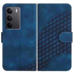 For Realme C75 Global Elephant Head Embossed Phone Leather Case with Lanyard(Royal Blue)