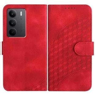 For Realme C75 Global Elephant Head Embossed Phone Leather Case with Lanyard(Red)