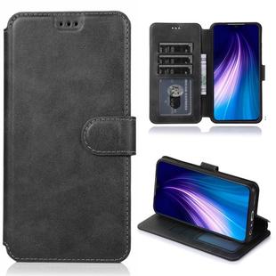 For Xiaomi Redmi Note 8 Calf Texture Magnetic Buckle Horizontal Flip Leather Case with Holder & Card Slots & Wallet & Photo Frame(Black)