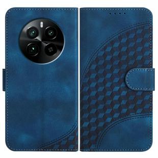 For Realme GT5 Pro Elephant Head Embossed Phone Leather Case with Lanyard(Royal Blue)