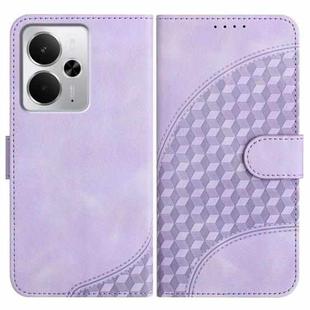 For Realme 14 / P3 5G Global Elephant Head Embossed Phone Leather Case with Lanyard(Light Purple)