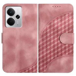For Realme 14 / P3 5G Global Elephant Head Embossed Phone Leather Case with Lanyard(Pink)
