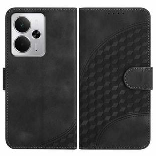 For Realme 14 / P3 5G Global Elephant Head Embossed Phone Leather Case with Lanyard(Black)