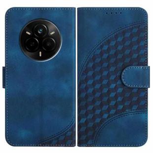 For Realme 14 Pro Elephant Head Embossed Phone Leather Case with Lanyard(Royal Blue)