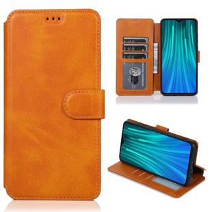 For Xiaomi Redmi Note 8 Pro Calf Texture Magnetic Buckle Horizontal Flip Leather Case with Holder & Card Slots & Wallet & Photo Frame(Khaki)