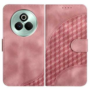 For Realme P3 Pro Elephant Head Embossed Phone Leather Case with Lanyard(Pink)