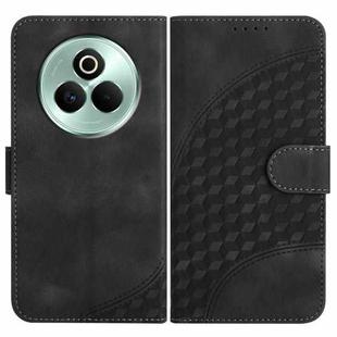 For Realme P3 Pro Elephant Head Embossed Phone Leather Case with Lanyard(Black)