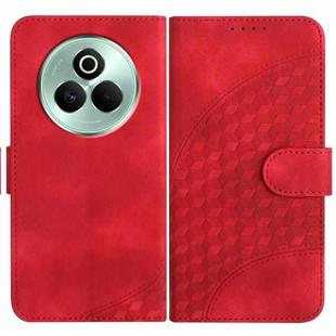 For Realme P3 Pro Elephant Head Embossed Phone Leather Case with Lanyard(Red)