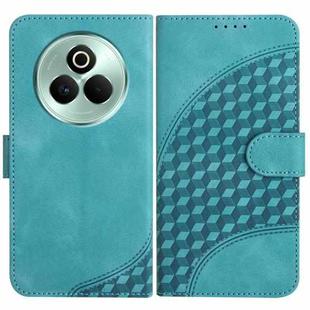 For Realme P3 Pro Elephant Head Embossed Phone Leather Case with Lanyard(Light Blue)