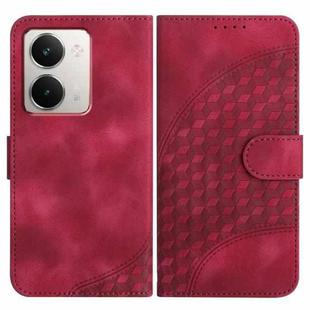 For Realme P3 Ultra 5G Elephant Head Embossed Phone Leather Case with Lanyard(Rose Red)