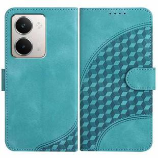 For Realme P3 Ultra 5G Elephant Head Embossed Phone Leather Case with Lanyard(Light Blue)