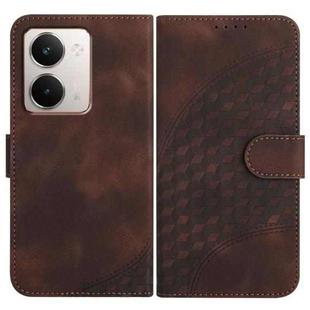 For Realme P3 Ultra 5G Elephant Head Embossed Phone Leather Case with Lanyard(Coffee)