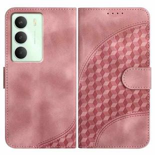 For Realme 14x Global Elephant Head Embossed Phone Leather Case with Lanyard(Pink)