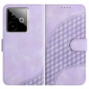 For Realme GT 7 India Elephant Head Embossed Phone Leather Case with Lanyard(Light Purple)