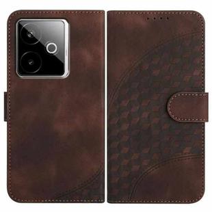 For Realme GT 7 India Elephant Head Embossed Phone Leather Case with Lanyard(Coffee)