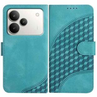 For Realme P4 5G Elephant Head Embossed Phone Leather Case with Lanyard(Light Blue)