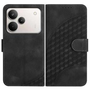 For Realme P4 Pro 5G Elephant Head Embossed Phone Leather Case with Lanyard(Black)