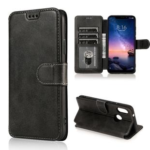 For Xiaomi Redmi 6 Pro Calf Texture Magnetic Buckle Horizontal Flip Leather Case with Holder & Card Slots & Wallet & Photo Frame(Black)